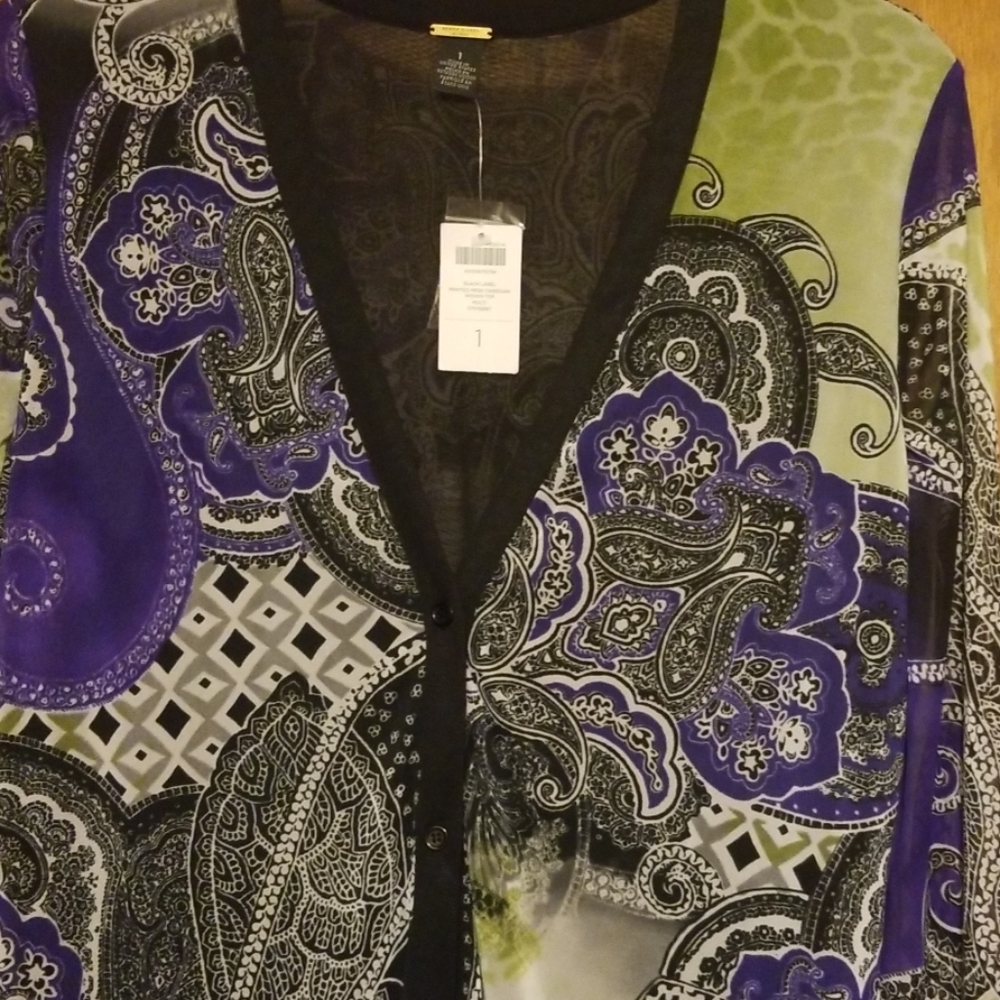 Black Label by Chicos (1) Mesh Cardigan